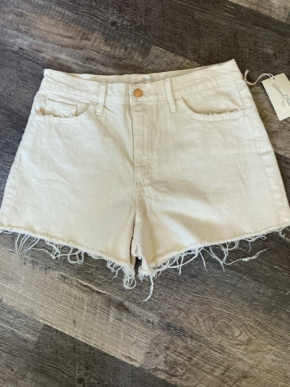 NWT Universal Thread Highest Rise Frayed Hem Shorts - Cream